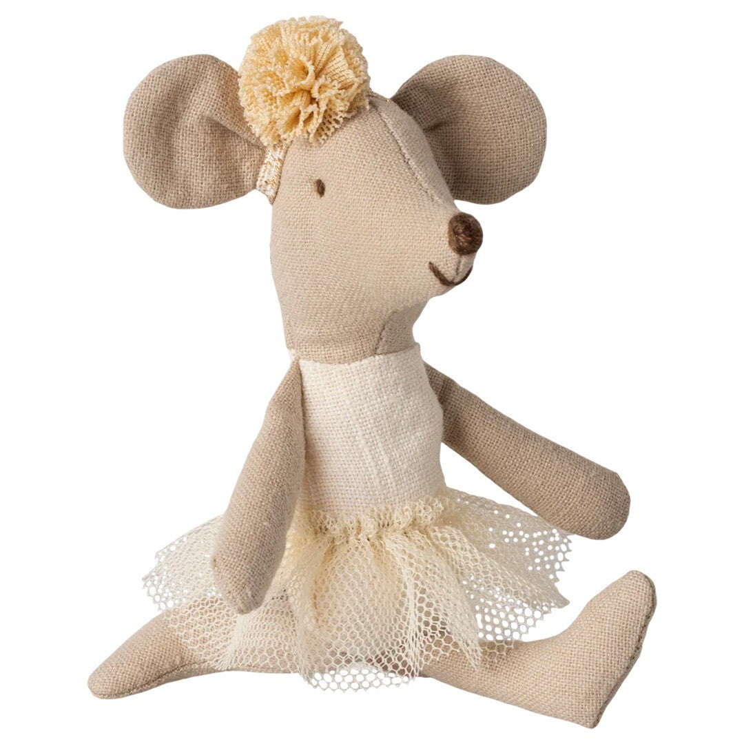 Maileg knuffelmuis kleine zus ballerina off white