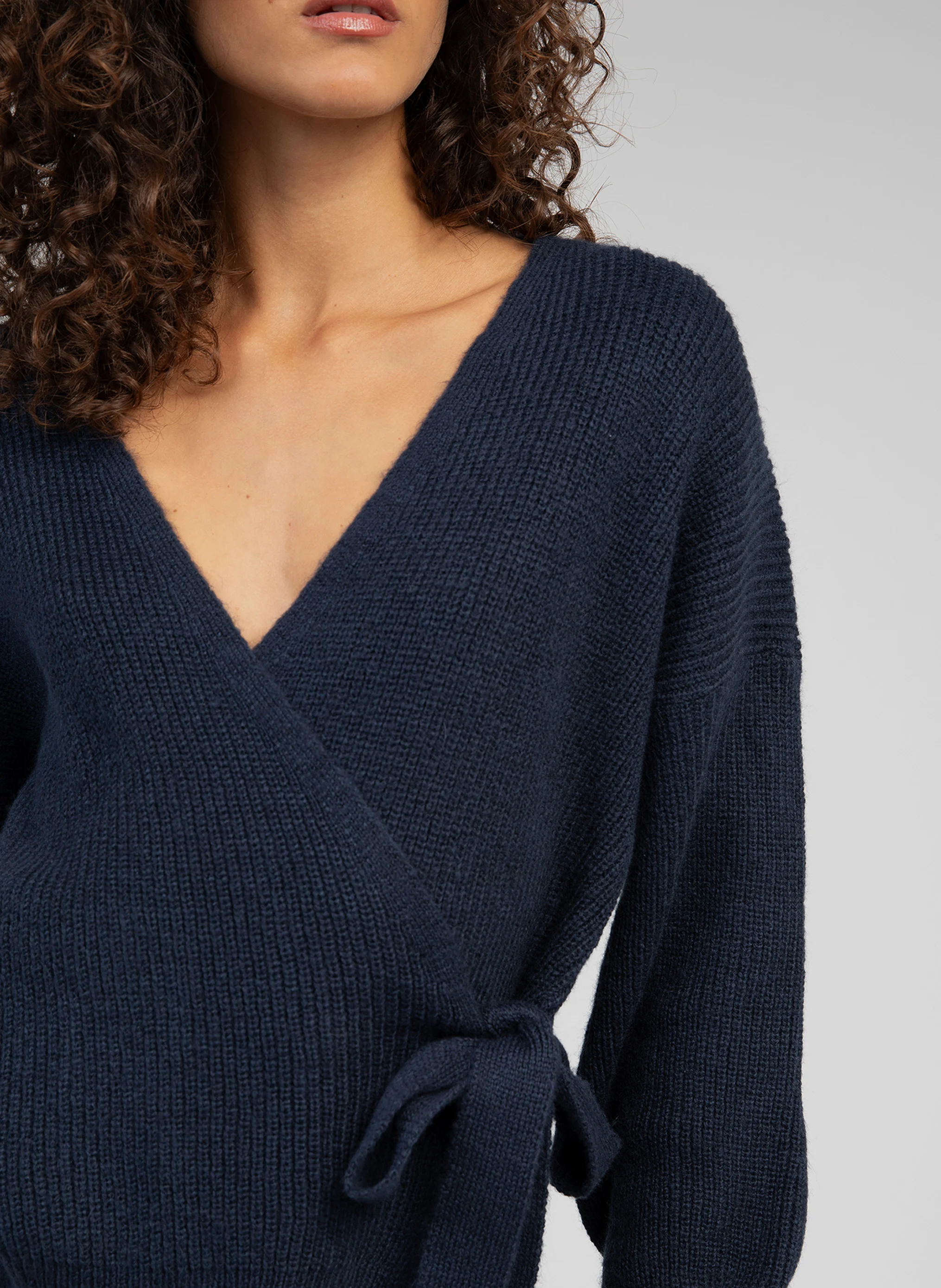 LENINONA - Cardigan col V| Bleu