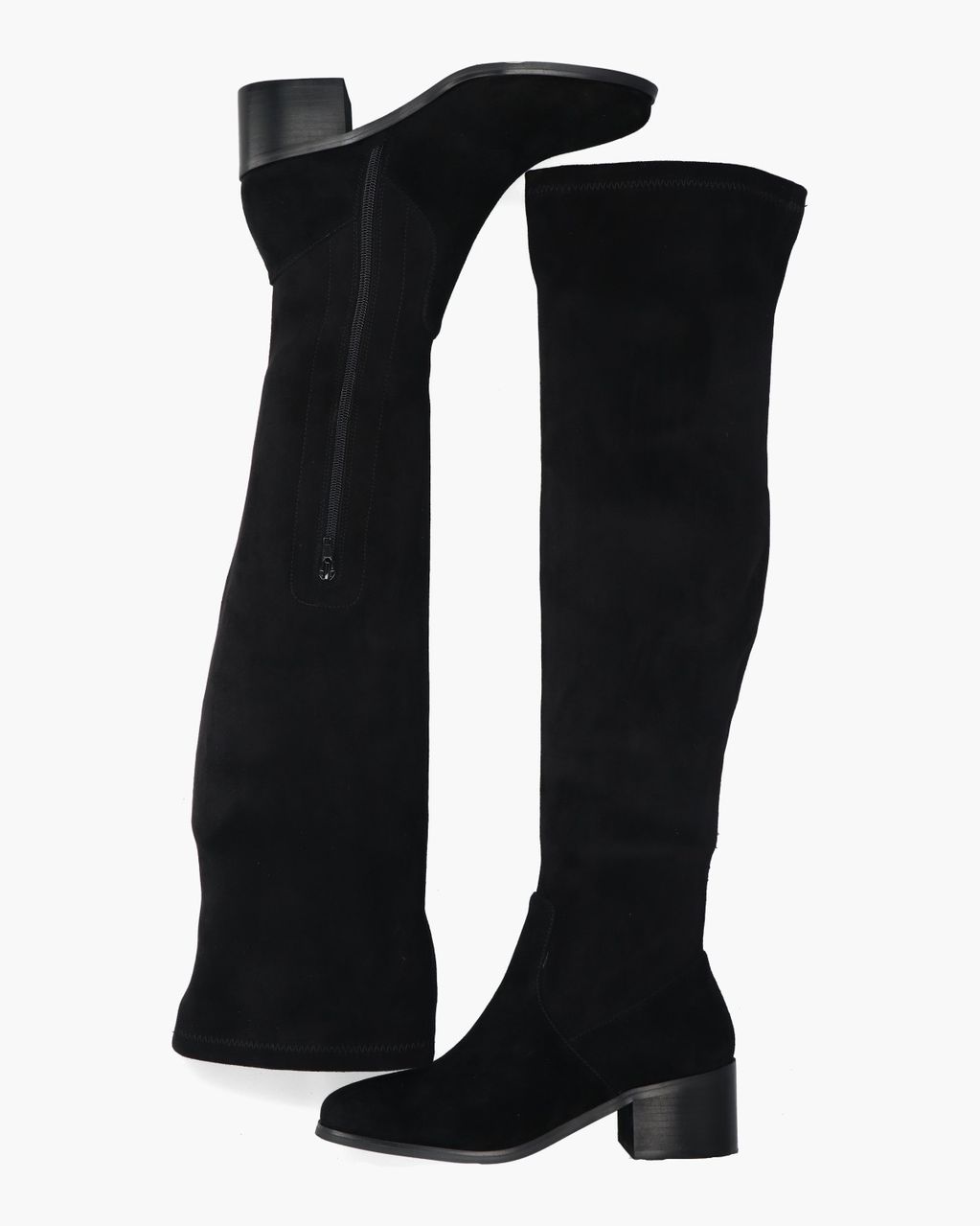 Di Lauro Belinda Zwart Dames Overkneeboots