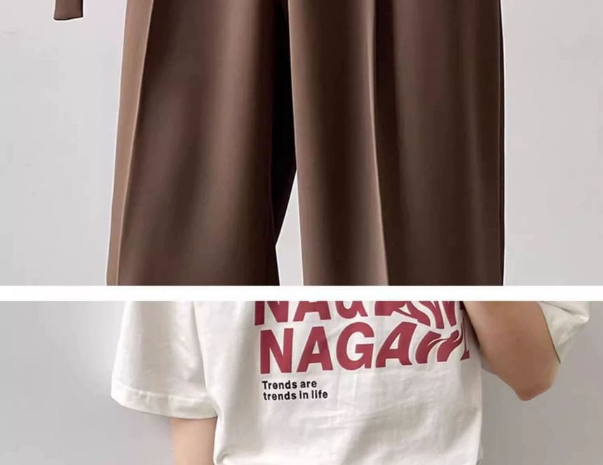 Acrius - Hoge taille effen wijde broek