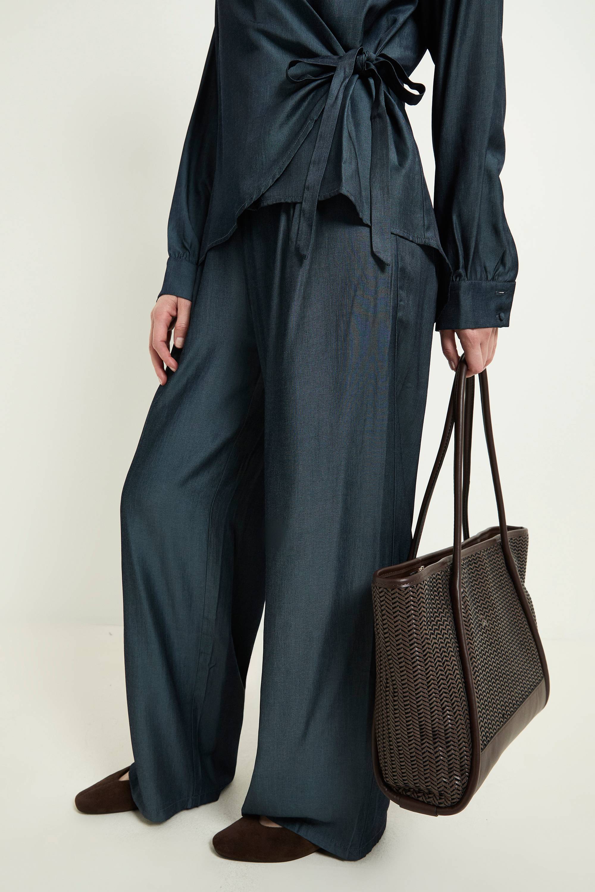 Wallis Ensemble Coordonné Pantalon Large Aspect Denim