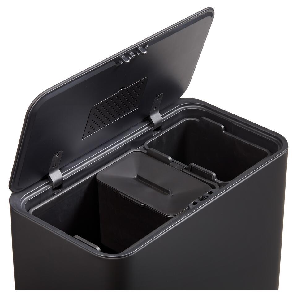Prullenbak Op Pootjes 28+12+5 Liter Zwart