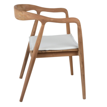 Caddo eetkamerstoel Lasse natural bruin teak hout met armleuning