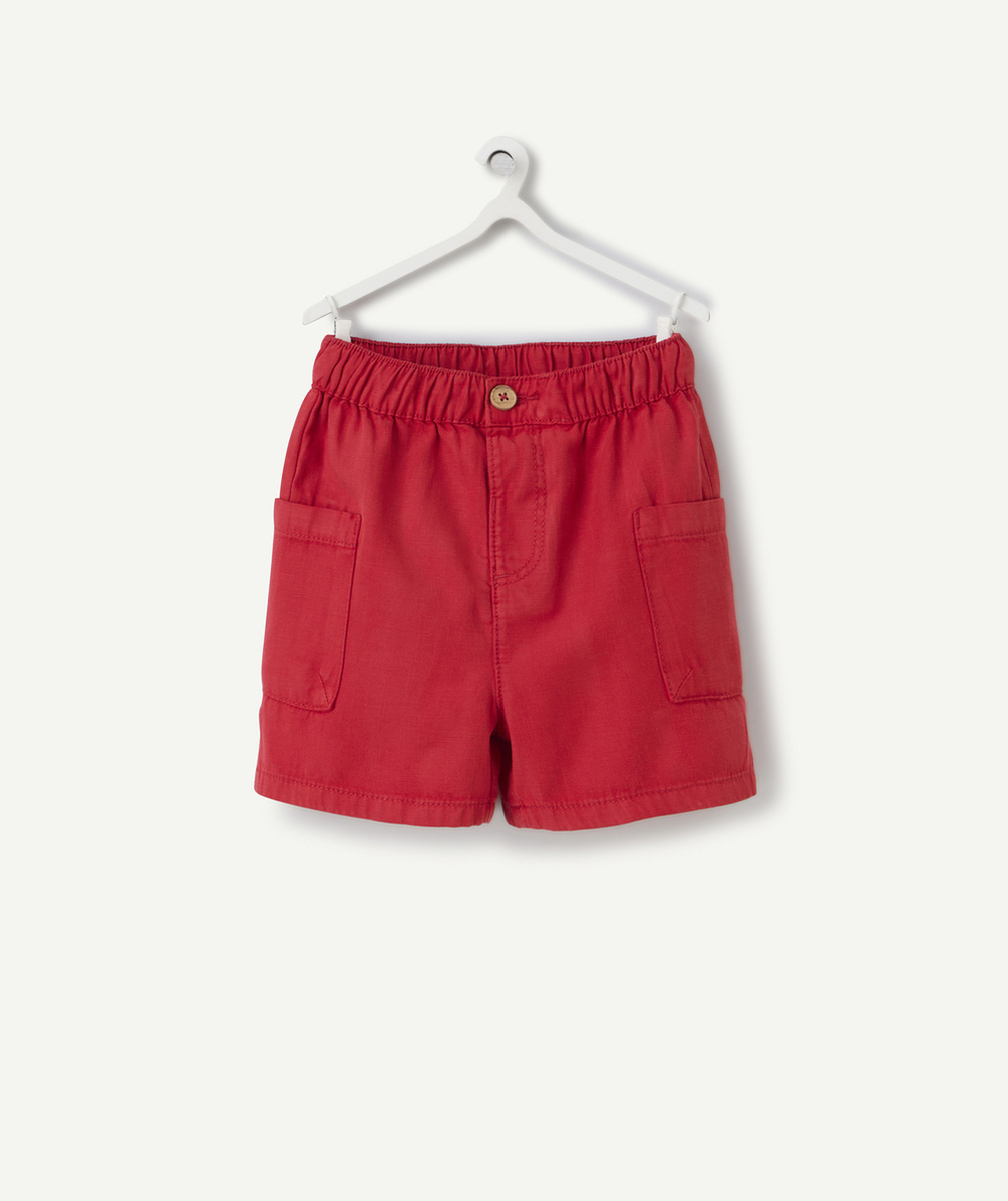 bermuda cargo bébé garçon en viscose responsable rouge