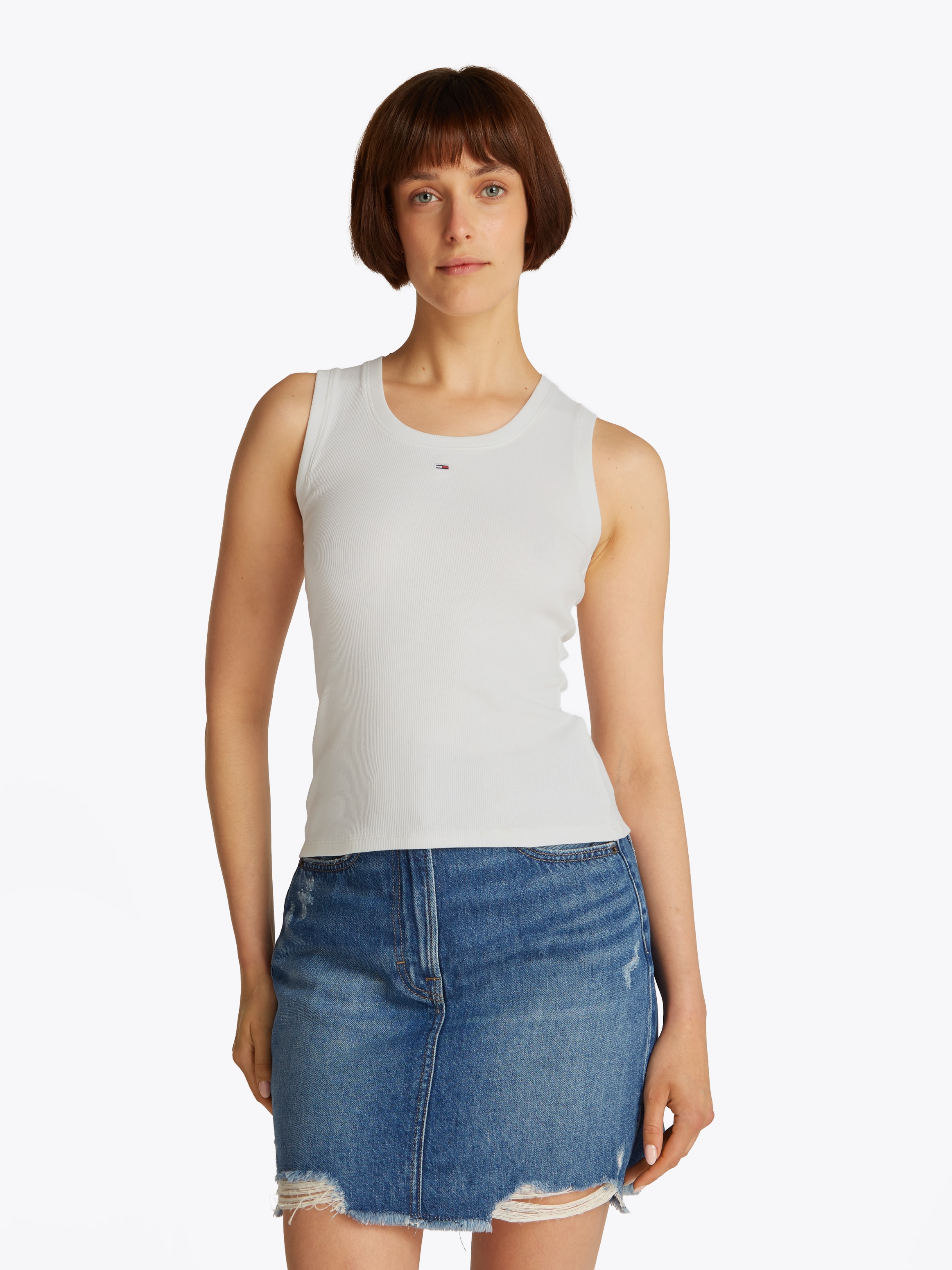 Tommy Jeans Curve Tanktop »TJW ESSENTIAL RIB TANK EXT«, in Grossen Grössen, Rippware