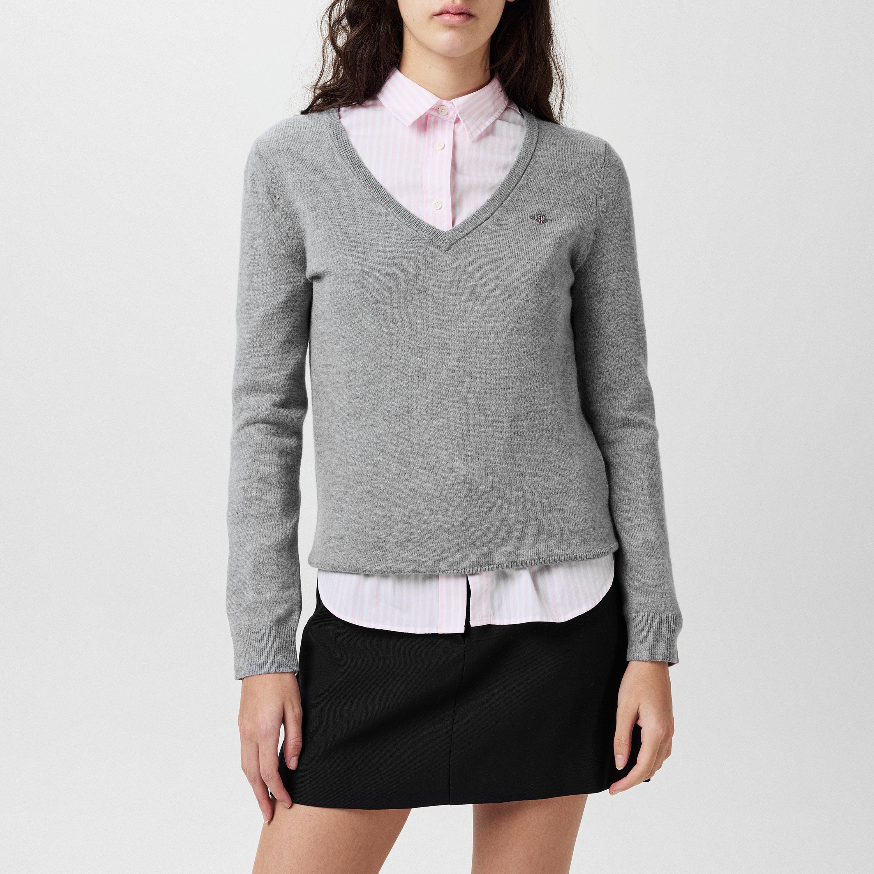 Gant EXTRAFINE LAMBSWOOL V-NECK CREAM S