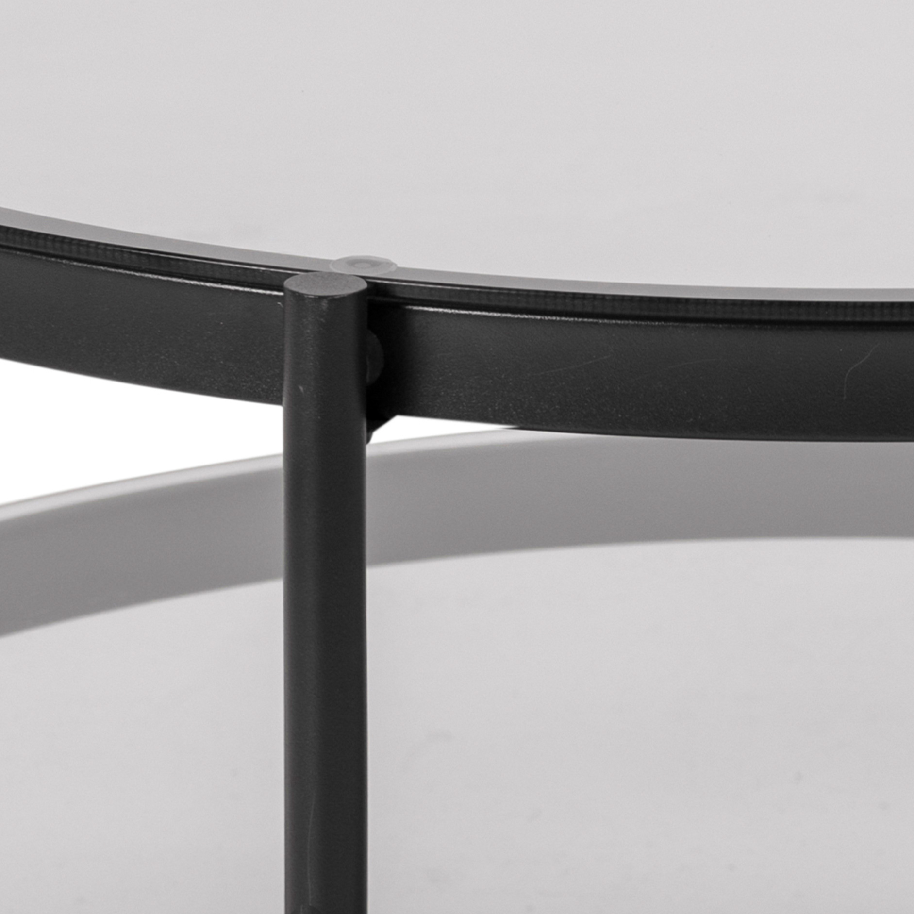 Couchtisch BAYONNE - transparent-schwarz - Ø 79 cm