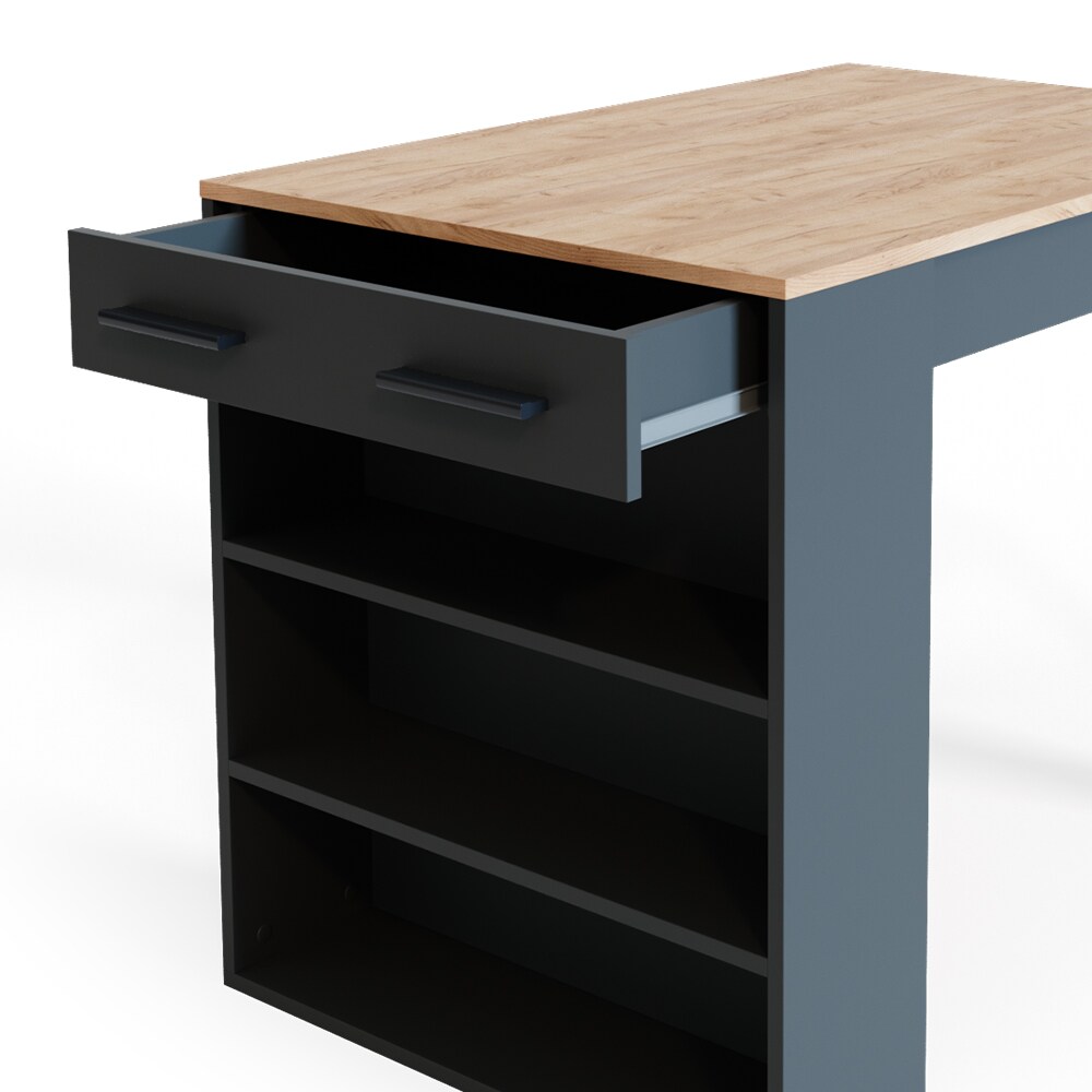 VICCO Bartisch REPOSE Tresen Tisch Regal Bistrotisch Schublade Eiche Anthrazit