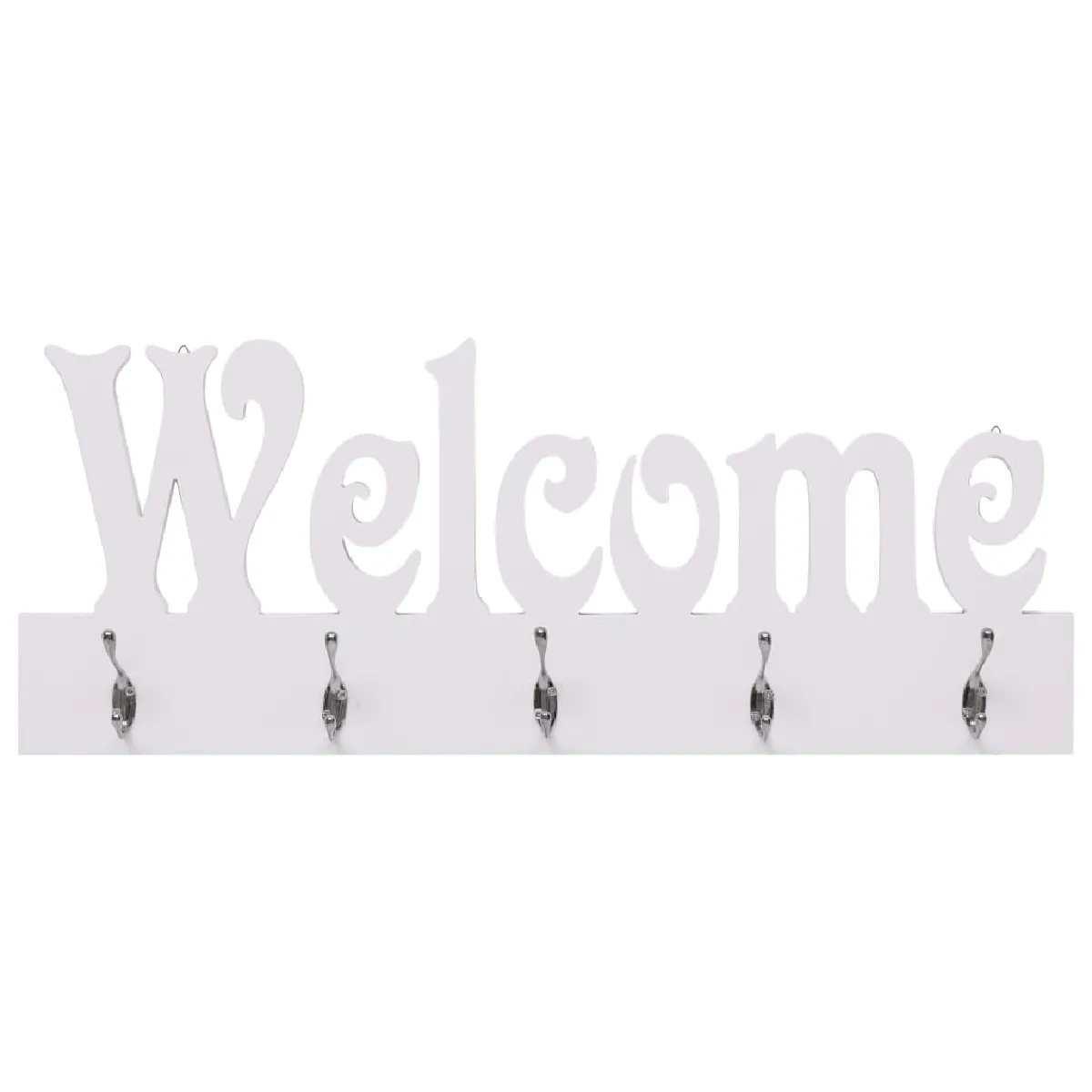 Decoshop26 Porte-Manteau Welcome - Blanc