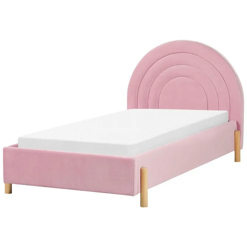 ANET - Bed - Roze - 90 x 200 cm - Fluweel