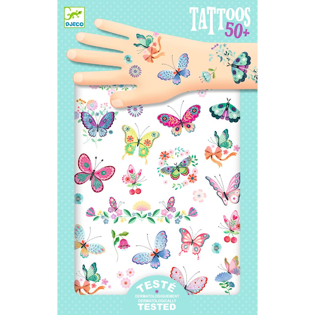 Tatoveringer Sommerfugler 50-pack Djeco