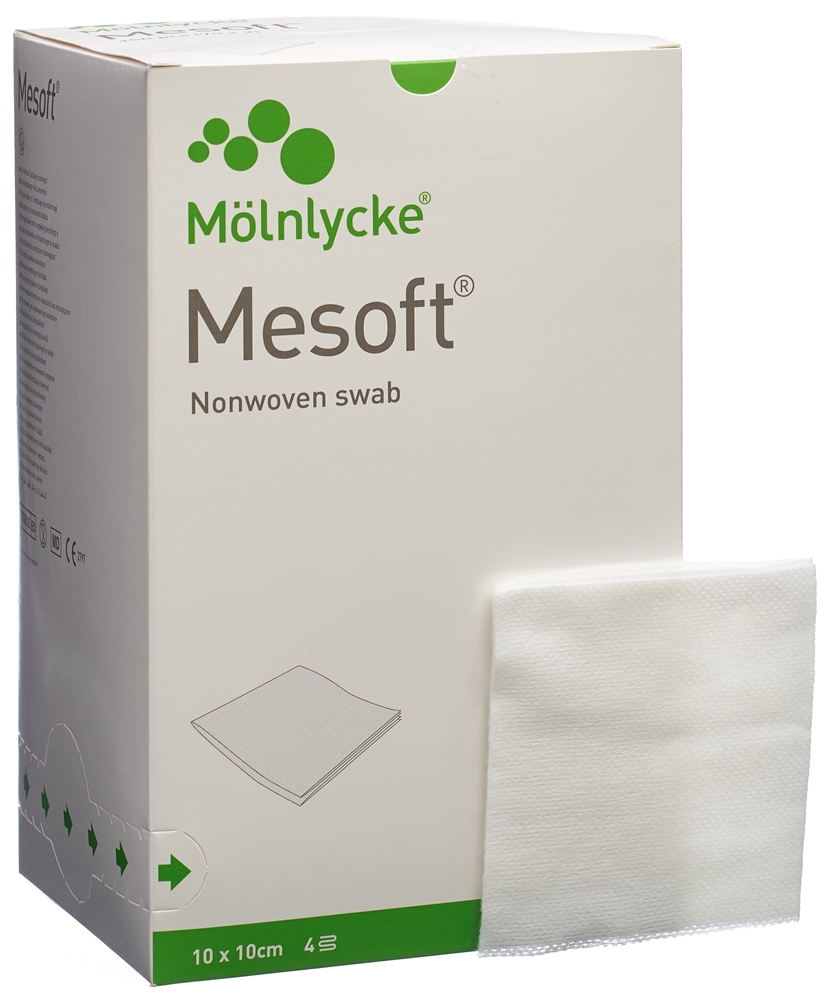 MESOFT Vlieskompressen 10x10cm steril Btl 2 Stk