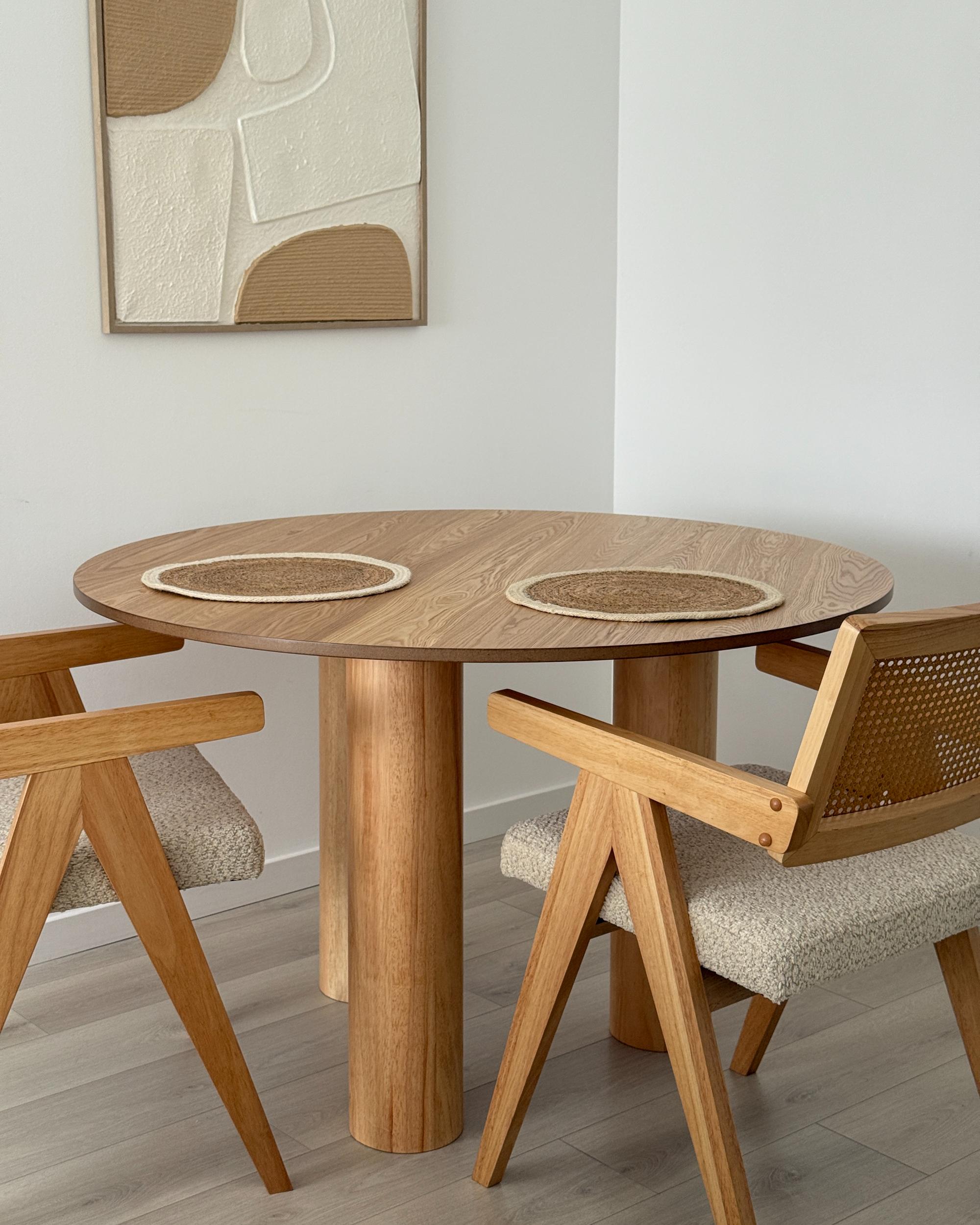 Eettafel ORIN Licht essenhout 120 cm 120 cm