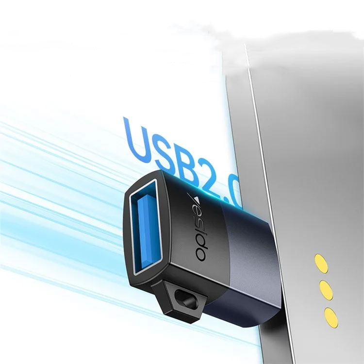OTG Aluminium USB 2.0 (m) auf Lightning Adapter (w) mit bis zu 480 Mbit/s Datenübertragung - Schwarz
