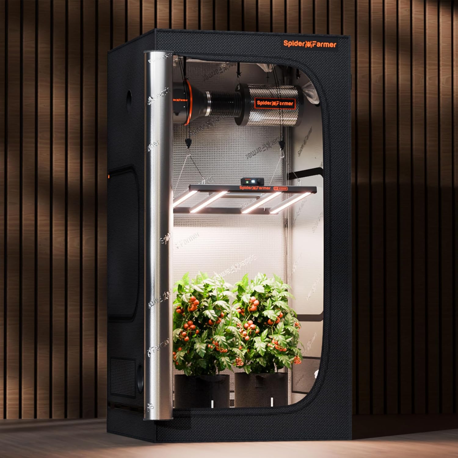 Spider Farmer Cost-Effective G3000 LED Grow Lampe 300W, Smarte APP Steuerung, Bridgelux Dioden LED Pflanzenlampe Vollspektrum Grow Light Dimmbar Wachstumslampe für Gemüse Blume 90x90CM