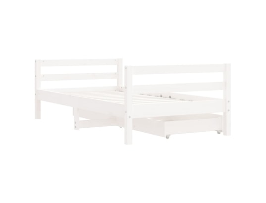 VIDAXL - Lit enfant Cadre de lit pour enfant tiroirs blanc 80x160cm bois pin mas...