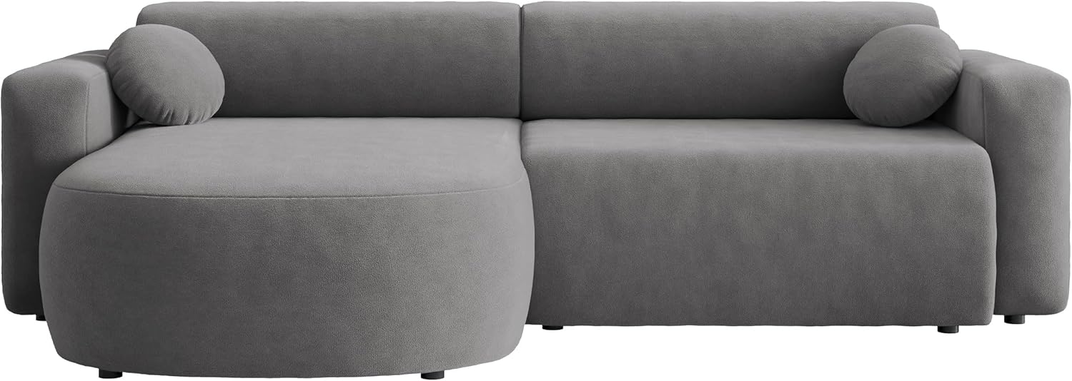 Mirjan24 Ecksofa Nicelo, Eckcouch mit Schlaffunktion und Bettkasten, Polsterecke, L-Form Sofa Couch, Bettfunktion, Ottomane universell (Velo 635)