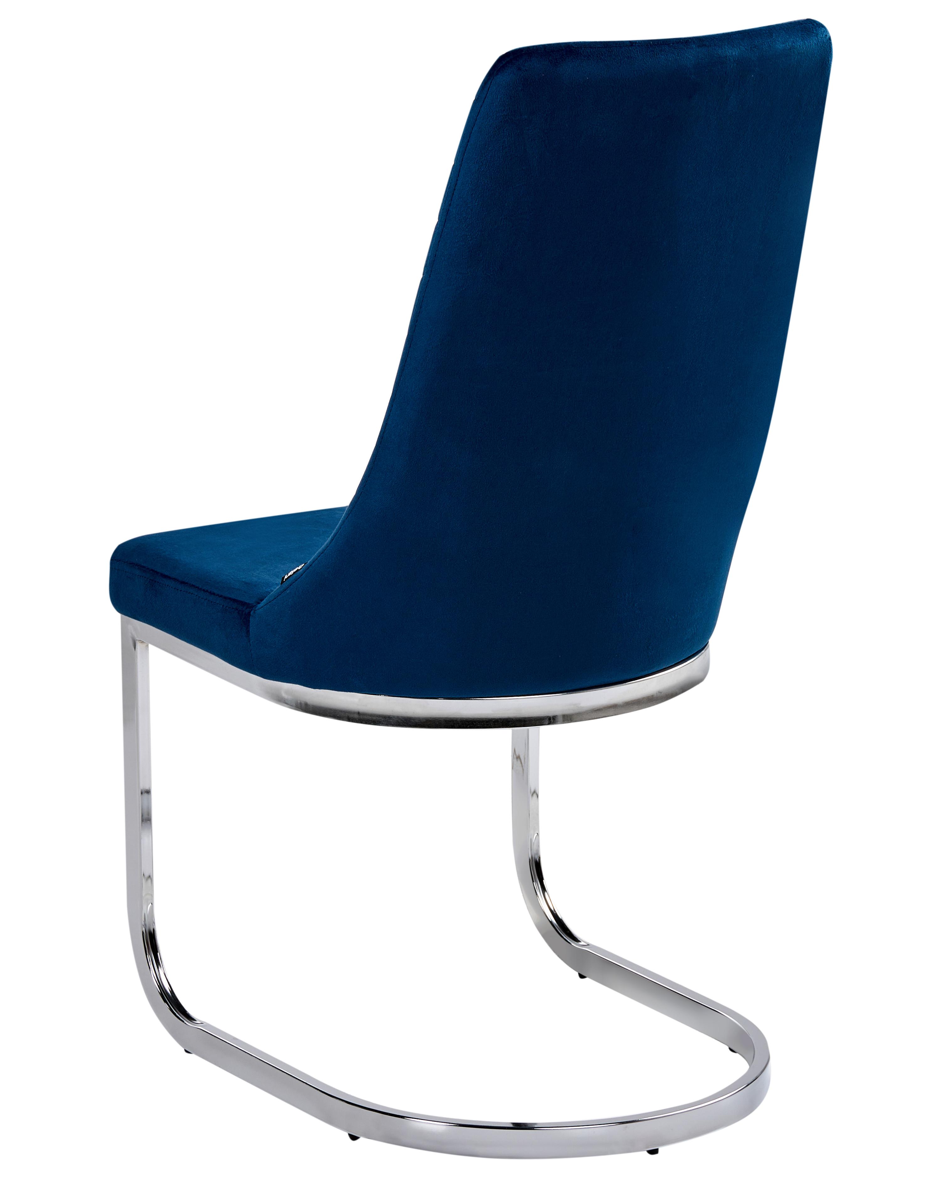 Set van 2 eetkamerstoelen ALTOONA Fluweel Marineblauw