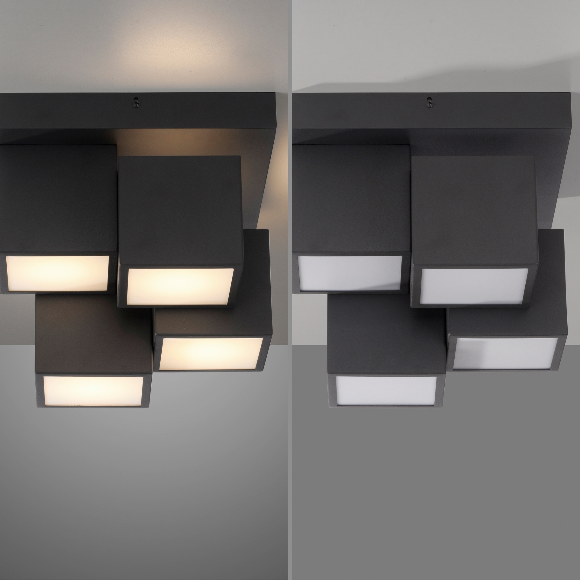 JUST LIGHT LED Deckenlampe TETRIS 30 x 30 cm schwarz