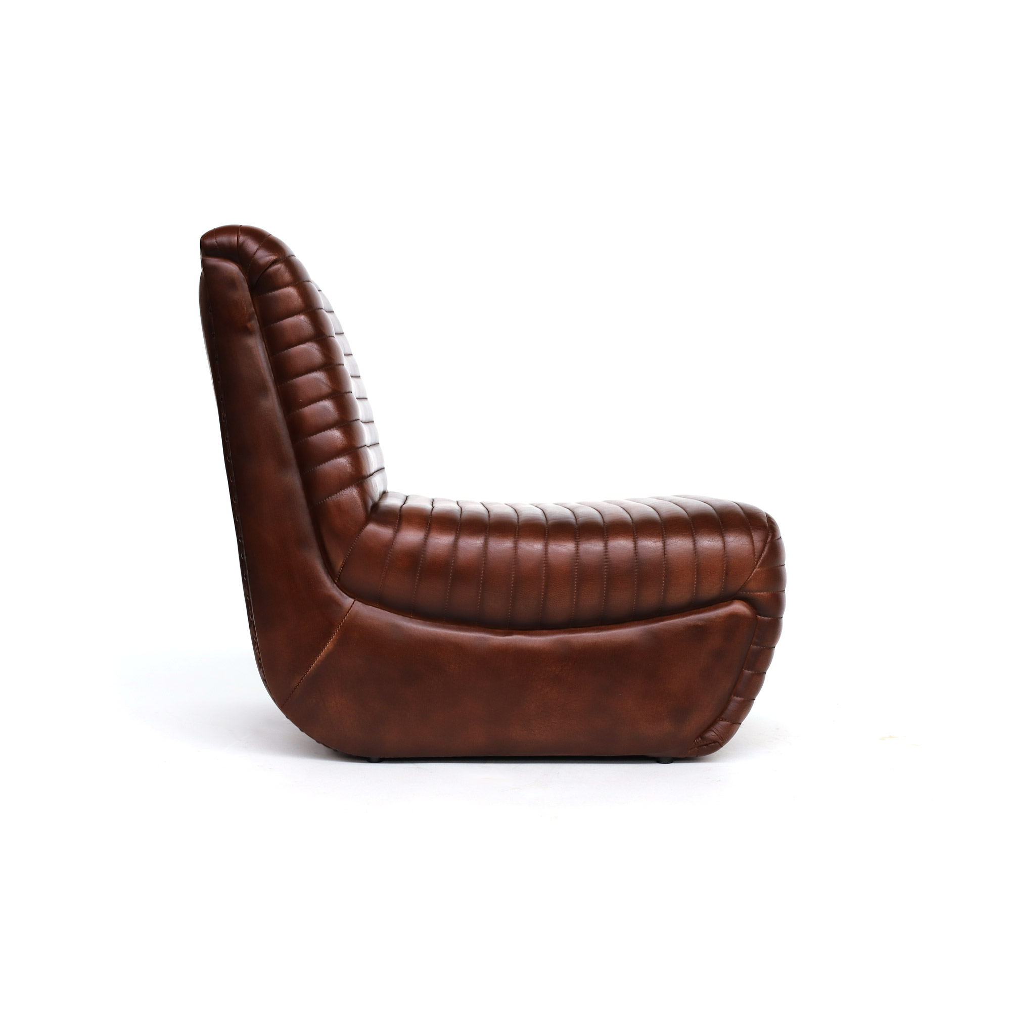 Ledersessel 'Ceeper', braun, B 50 cm, L 84 cm, H 71 cm von fischer's lagerhaus