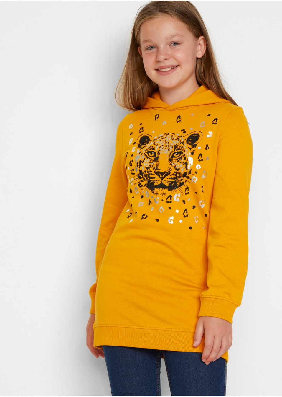 Sweat-shirt à capuche fille en coton