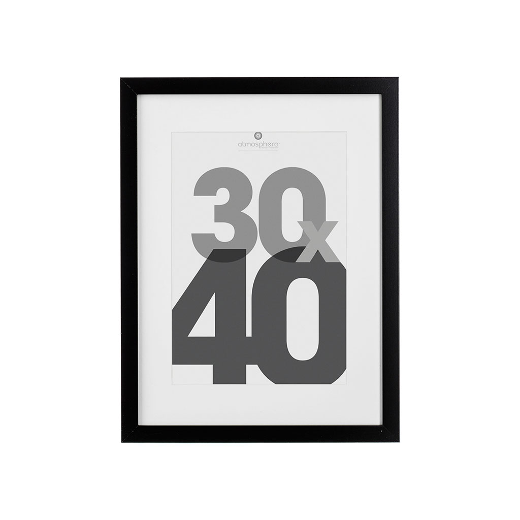 Cadre photo bois contour noir 30x40cm