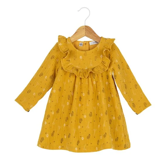 Robe imprimée manches longues Safran et cie   Jaune        de               Marèse