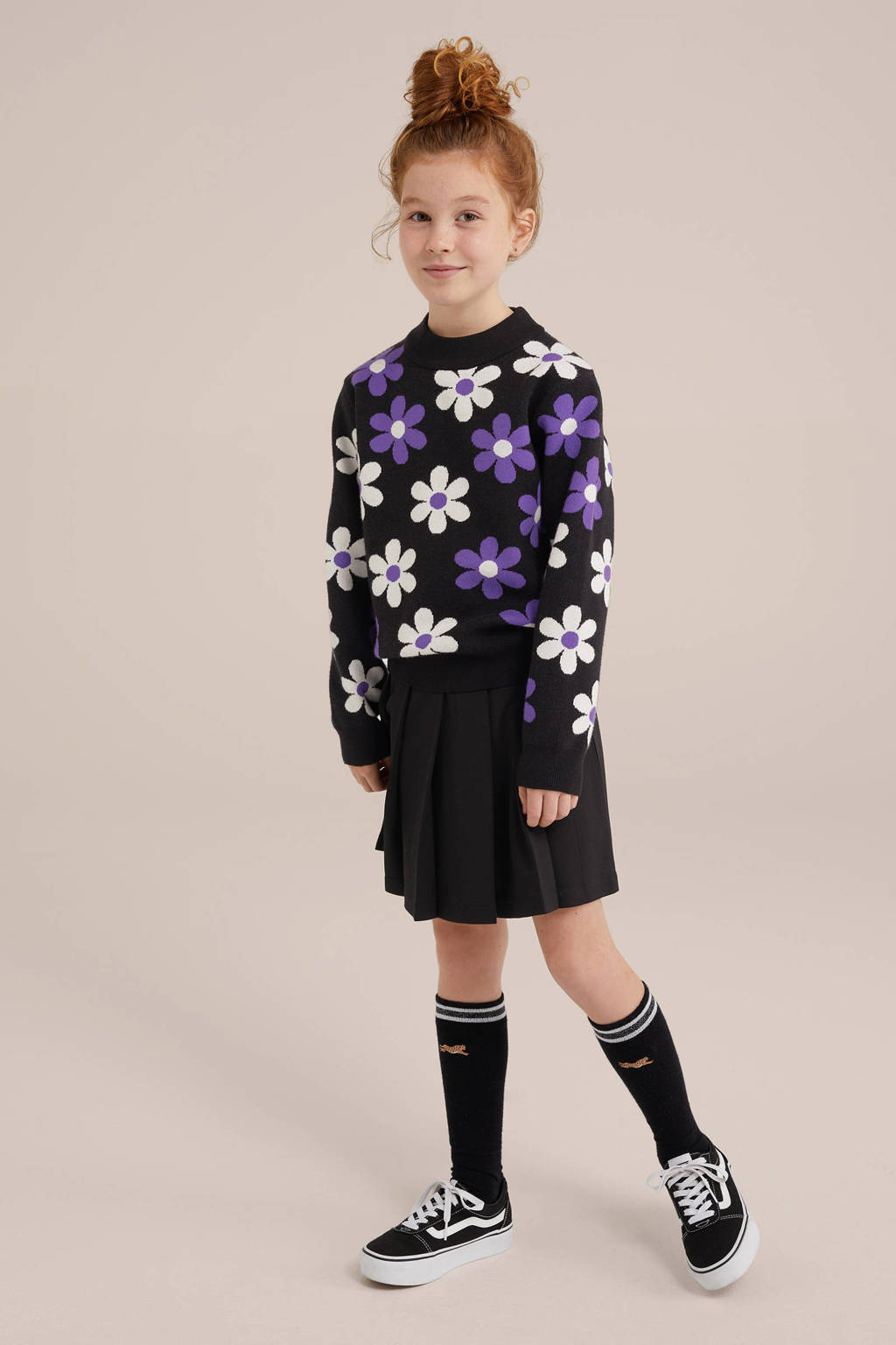 WE Fashion gebreide trui zwart
