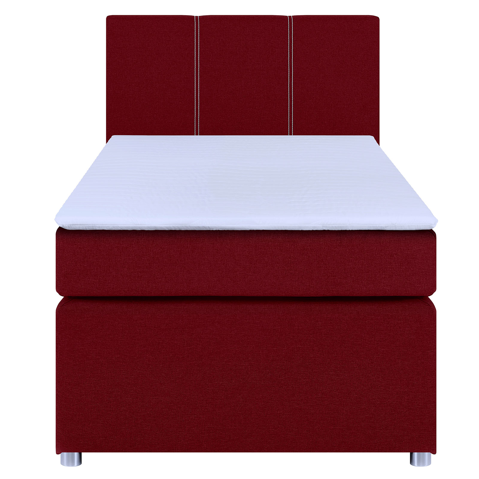 Boxspringbett - rot - H3 - Bonell-Federkern - 90x200 cm