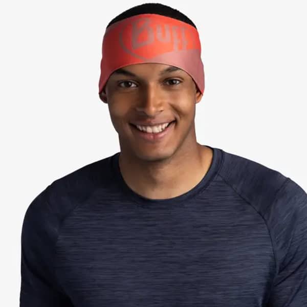 Bandeau cache cou randonnée BUFF COOLNET UV WIDE HEADBAND ARTHY NECTARINE
