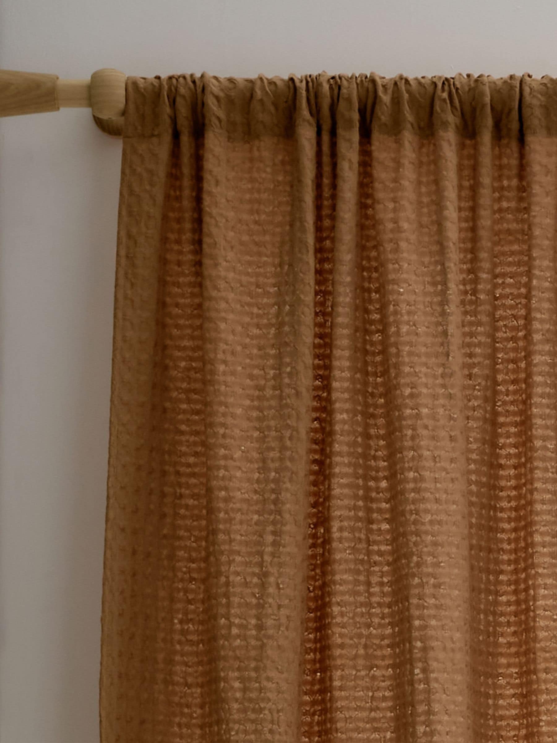 Pineapple Elephant Muscat Waffle Slot Top Voile Curtains Panel