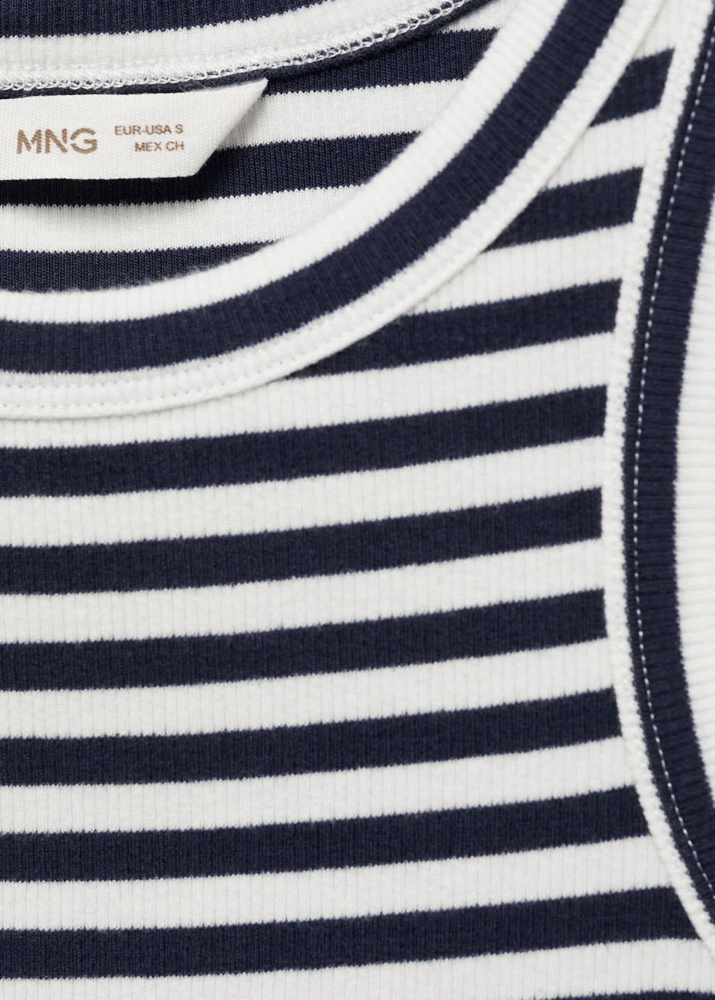 MANGO TEEN gestreeptetop donkerblauw/wit