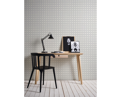 Vliesbehang 3382-11 vierkanten wit