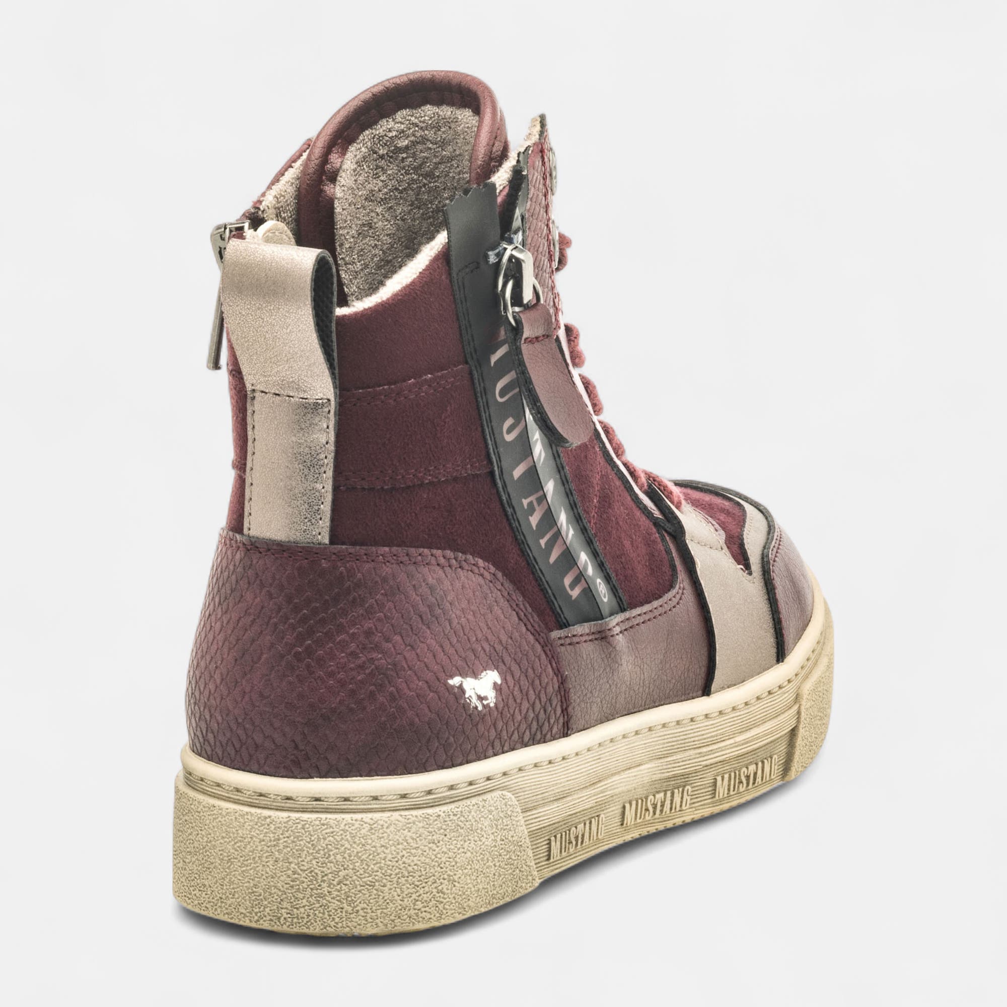 Baskets hautes Femme bordeaux