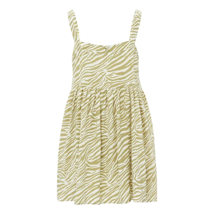 Rylee + Cru Robe en Lin Imprimé Zèbre | Jaune