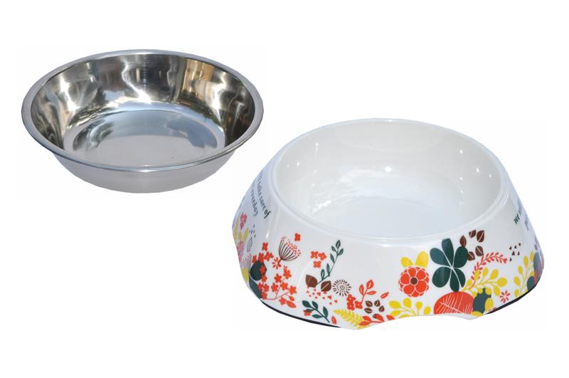 Nanook Futternapf 420 ml Design Blumen - Edelstahl