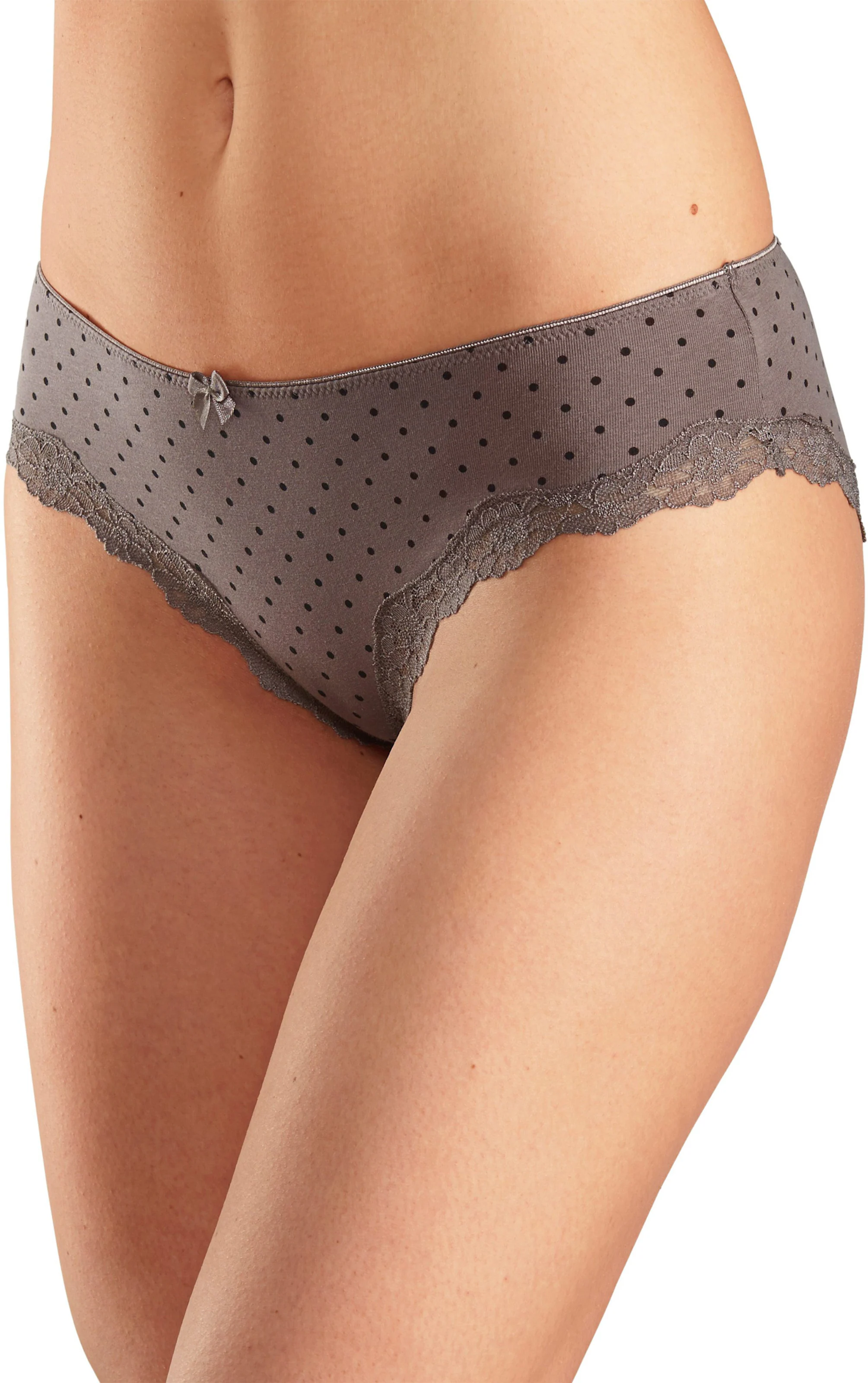 LASCANA Slip in taupe-gepunktet, gestreift, uni