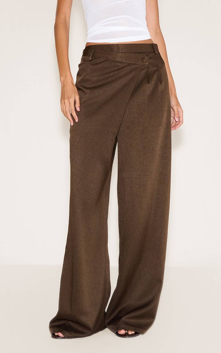 Kaki Pantalon Tissé À Nouer Sur Le Devant