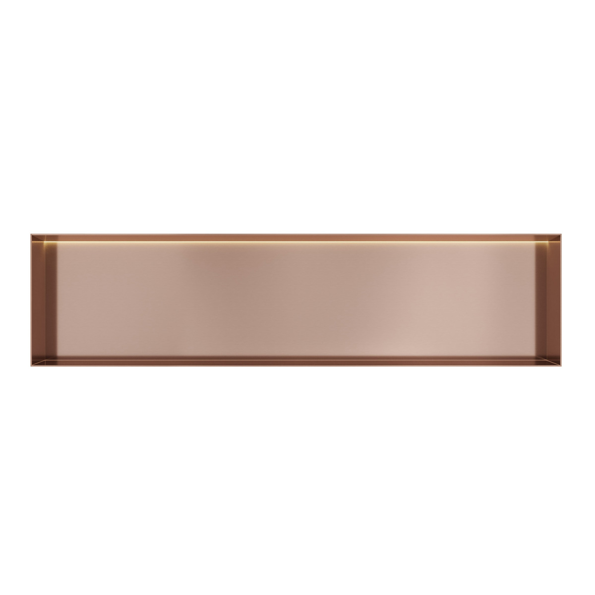 Hotbath &More frameless inbouwnis met verlichting 30x120x10cm geborsteld koper PVD