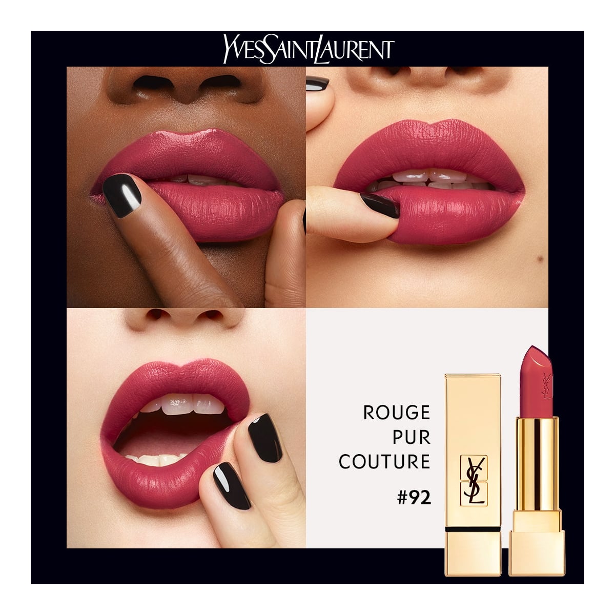 YVES SAINT LAURENT Rouge Pur Couture Rouge à Lèvres Satiné Longue Tenue et Confort