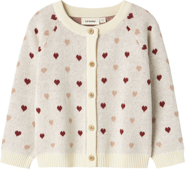 Lil' Atelier NMFSARAN LS KNIT CARD HEART LIL Turtledove