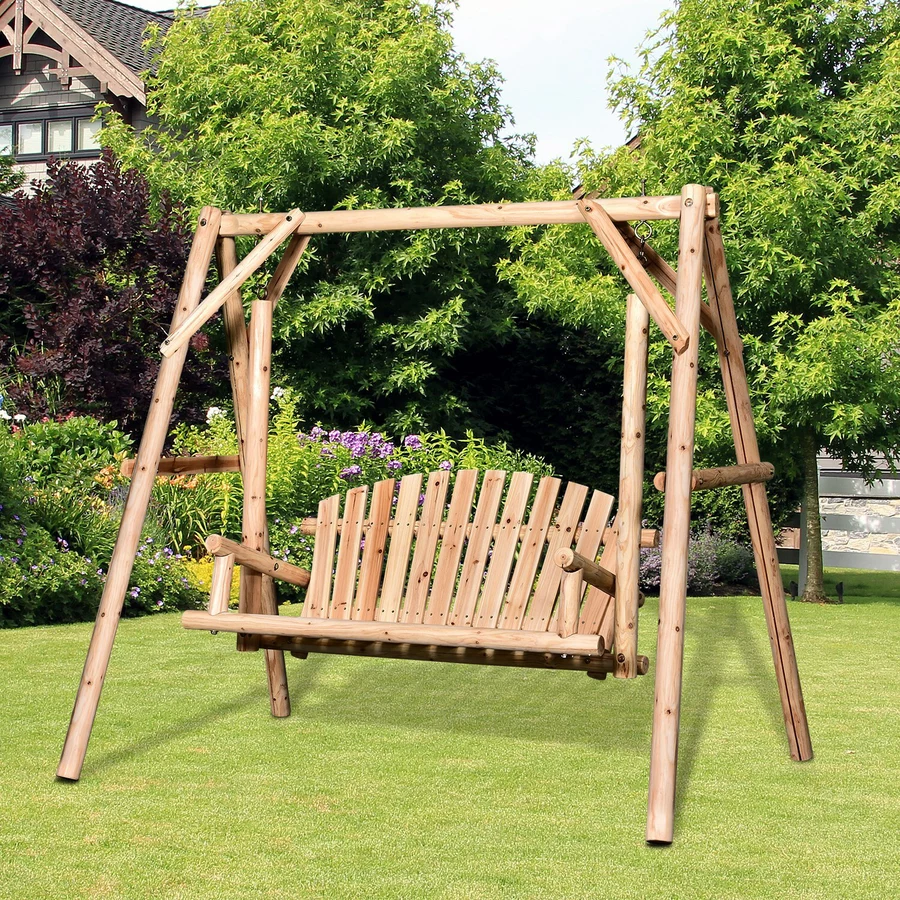 Outsunny Hollywoodschaukel als 2-Sitzer natur