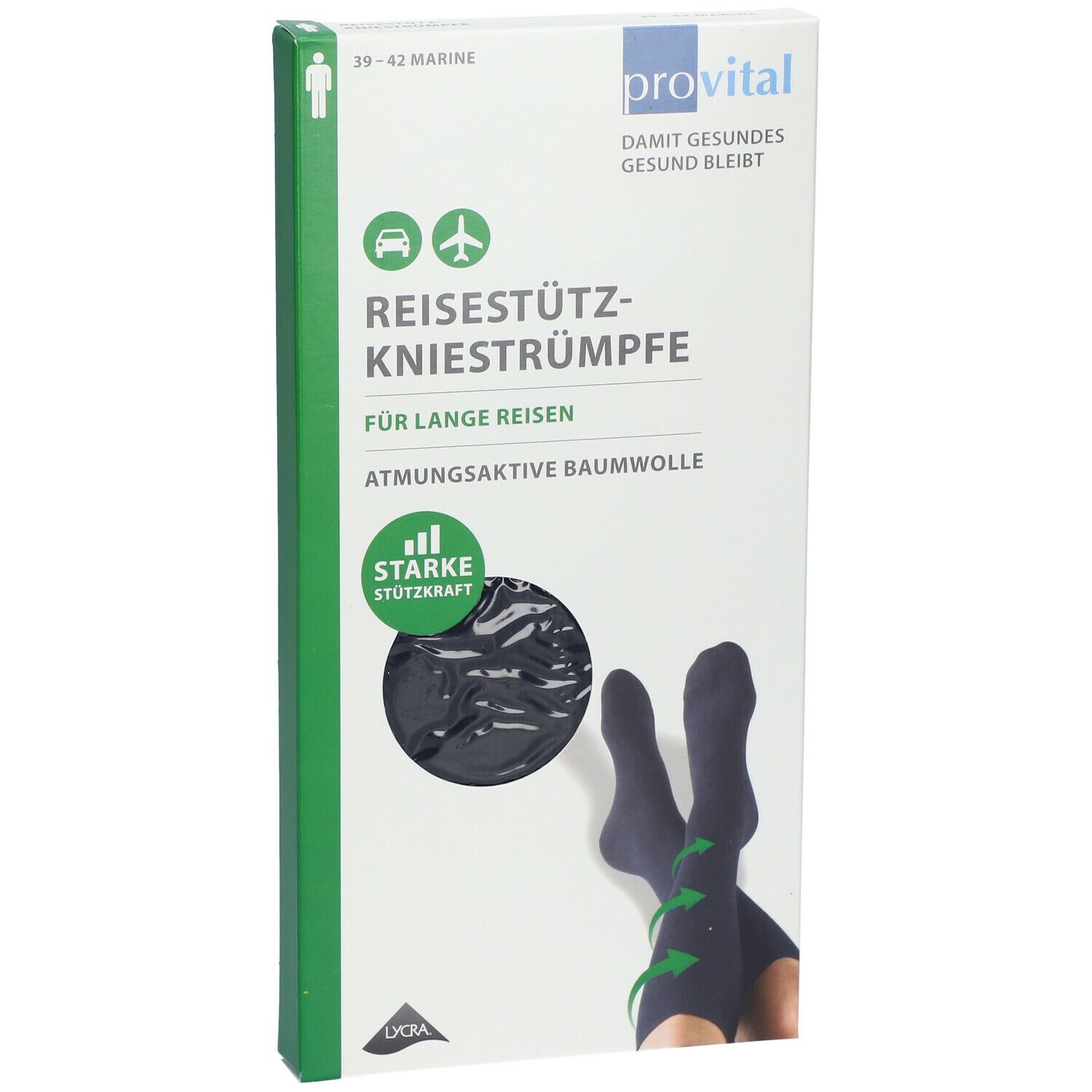 provital Reisekniestrümpfe Gr. 39 - 42 marine