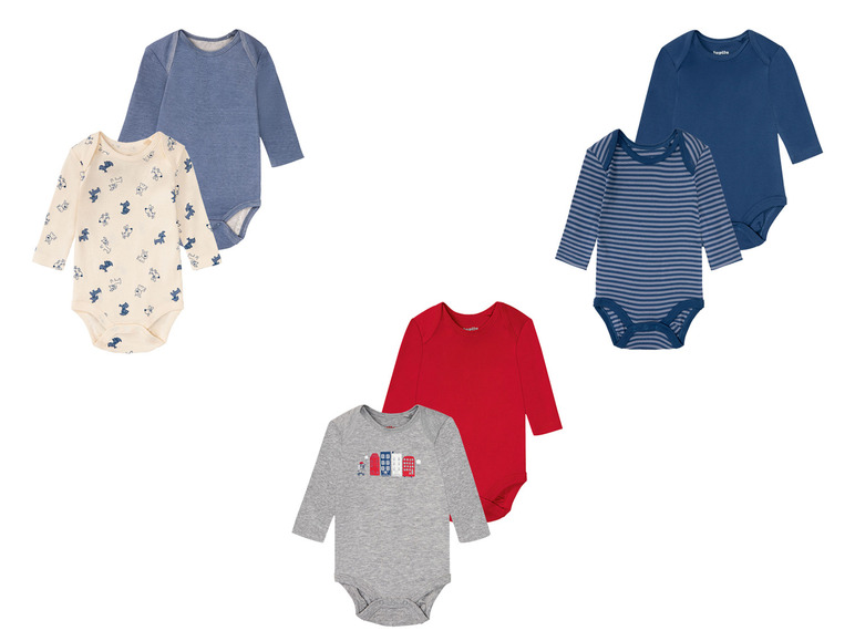 Body's voor babyjongens, set van 2, van bio-katoen