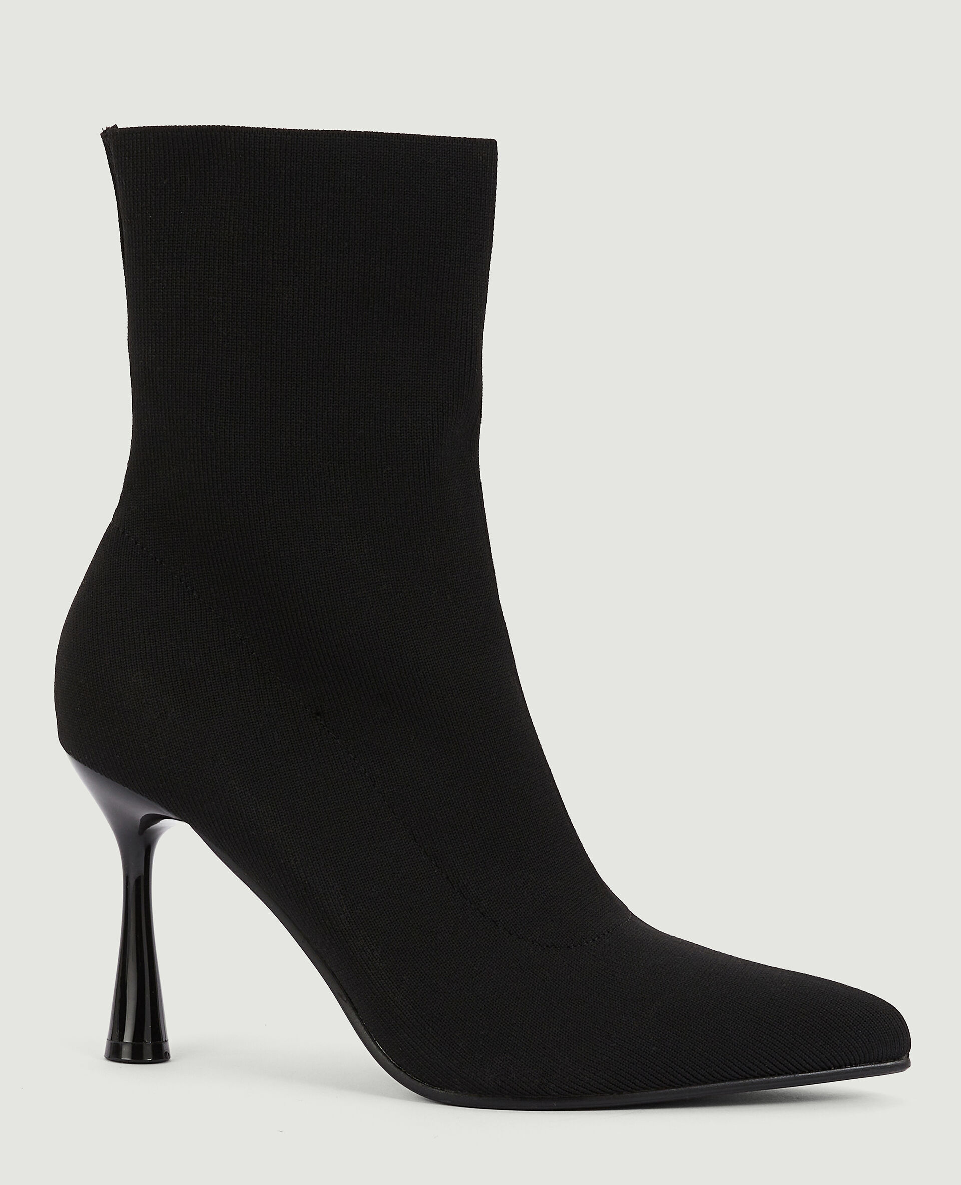Boots pointues en maille textile extensible - Noir