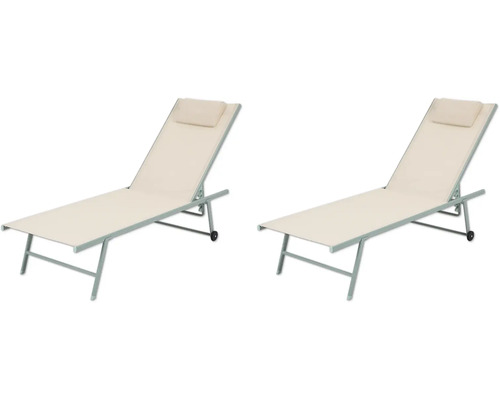 Travis ligstoel 55 x 185 x 97 cm staal groen beige