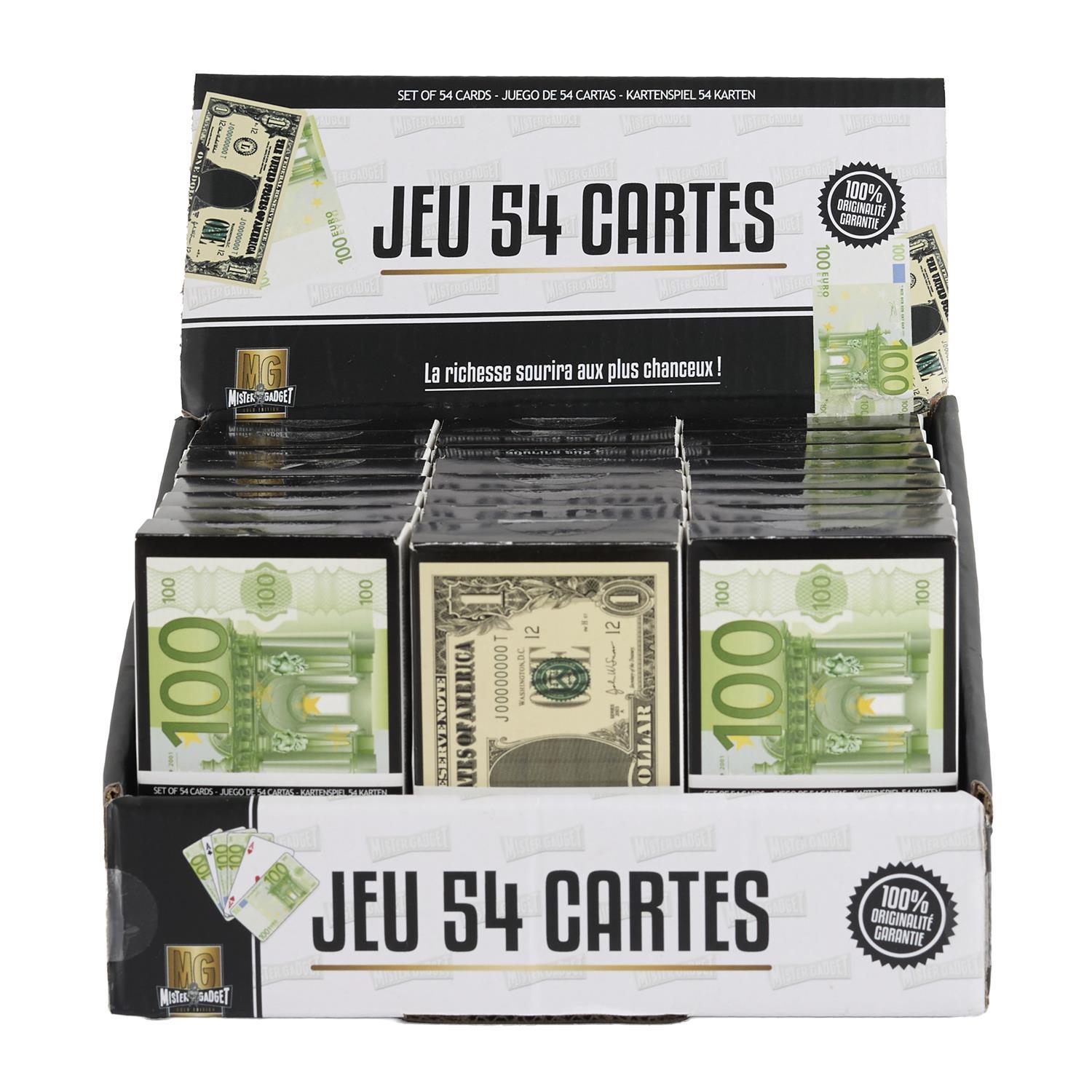 JEU DE CARTES VERSO EURO OU DOLLAR X54 M48