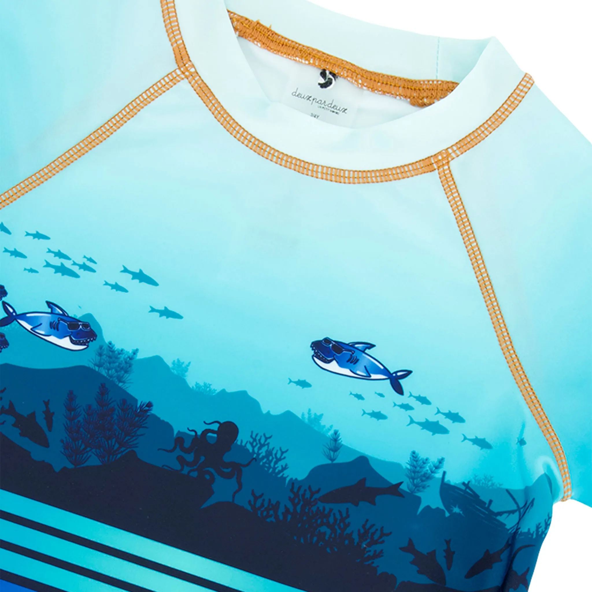 Deux par Deux T-Shirt Maillot Requin 2-6ans