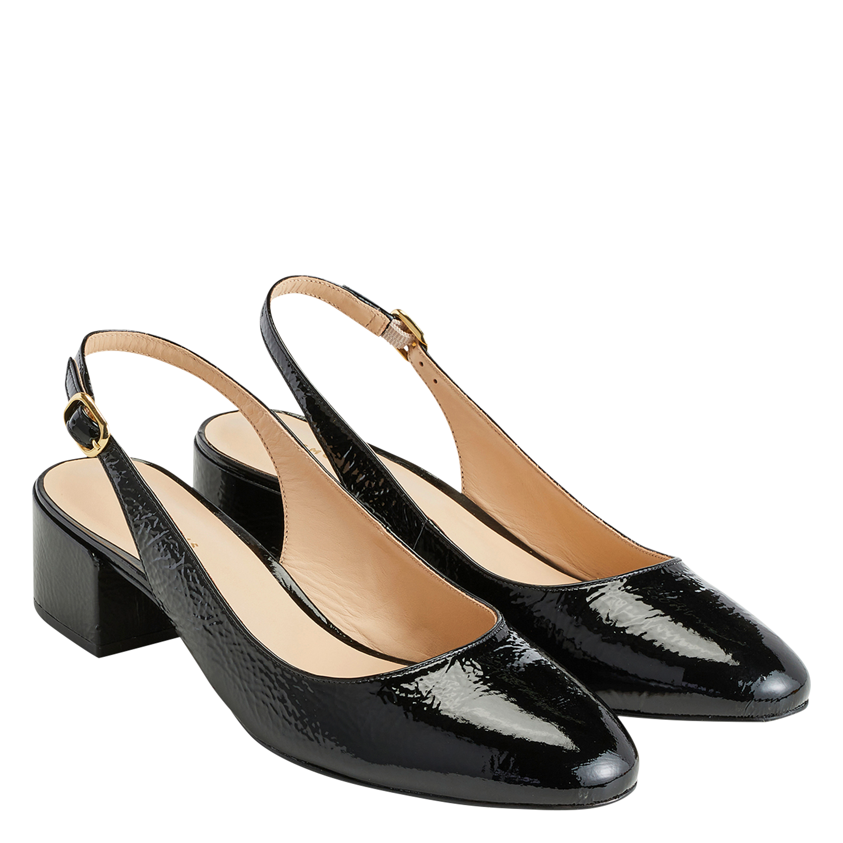RUBI - Ballerines slingback en cuir verni | Noir