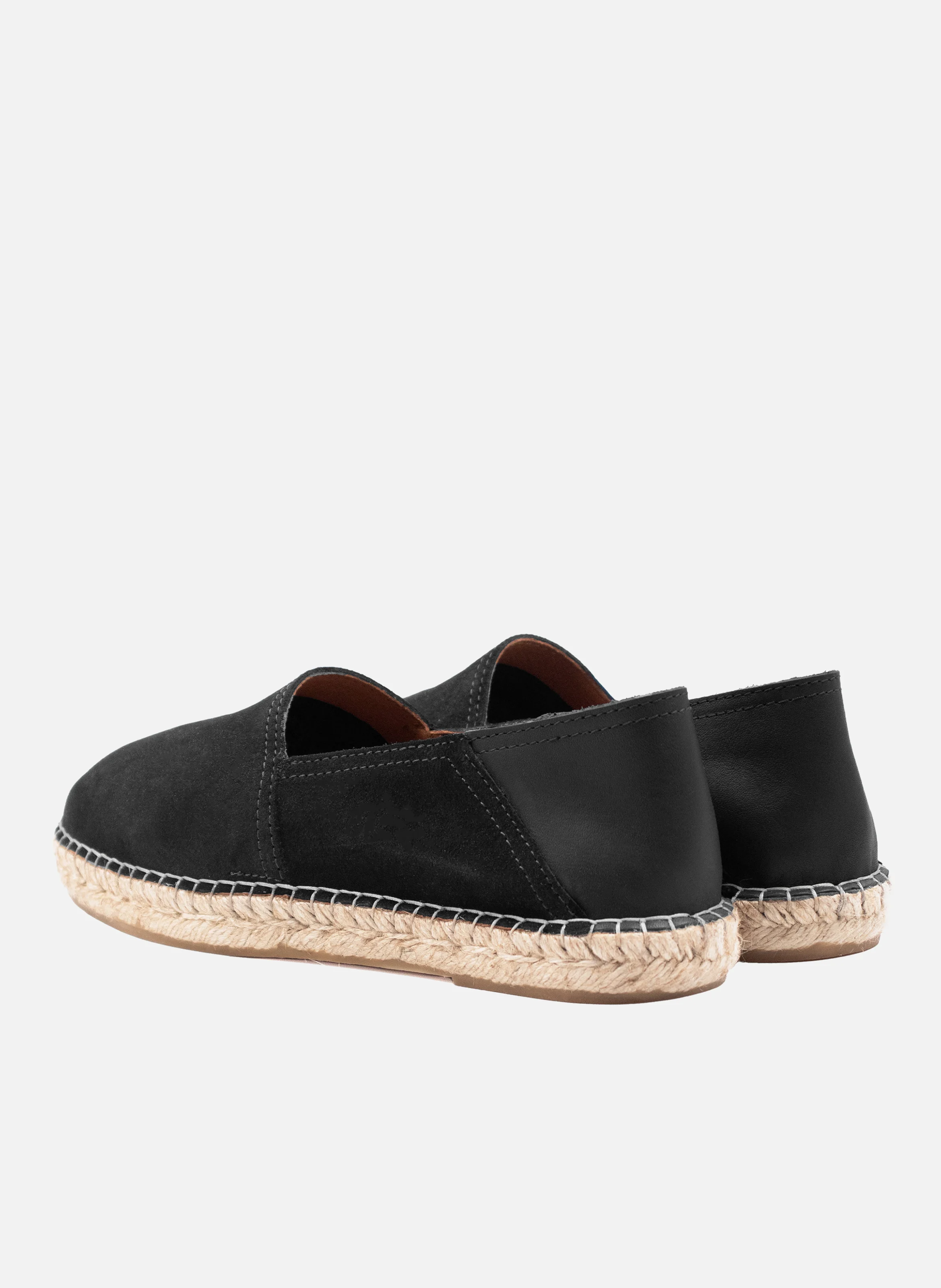 Espadrilles homme cuir daim | Noir